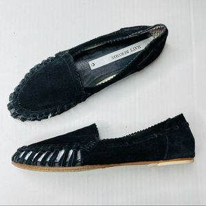 MATT BERSON black leather loafer flats